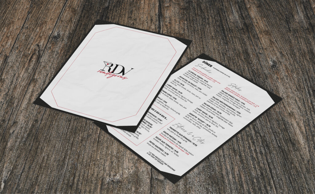 rdv menu mockup